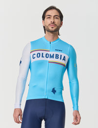 Jersey Manga Larga Hombre - Tricolor Celeste
