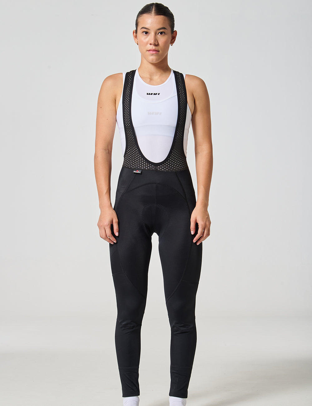 PANTALÓN LARGO DE CICLISMO CON TIRANTAS MUJER - NEGRO