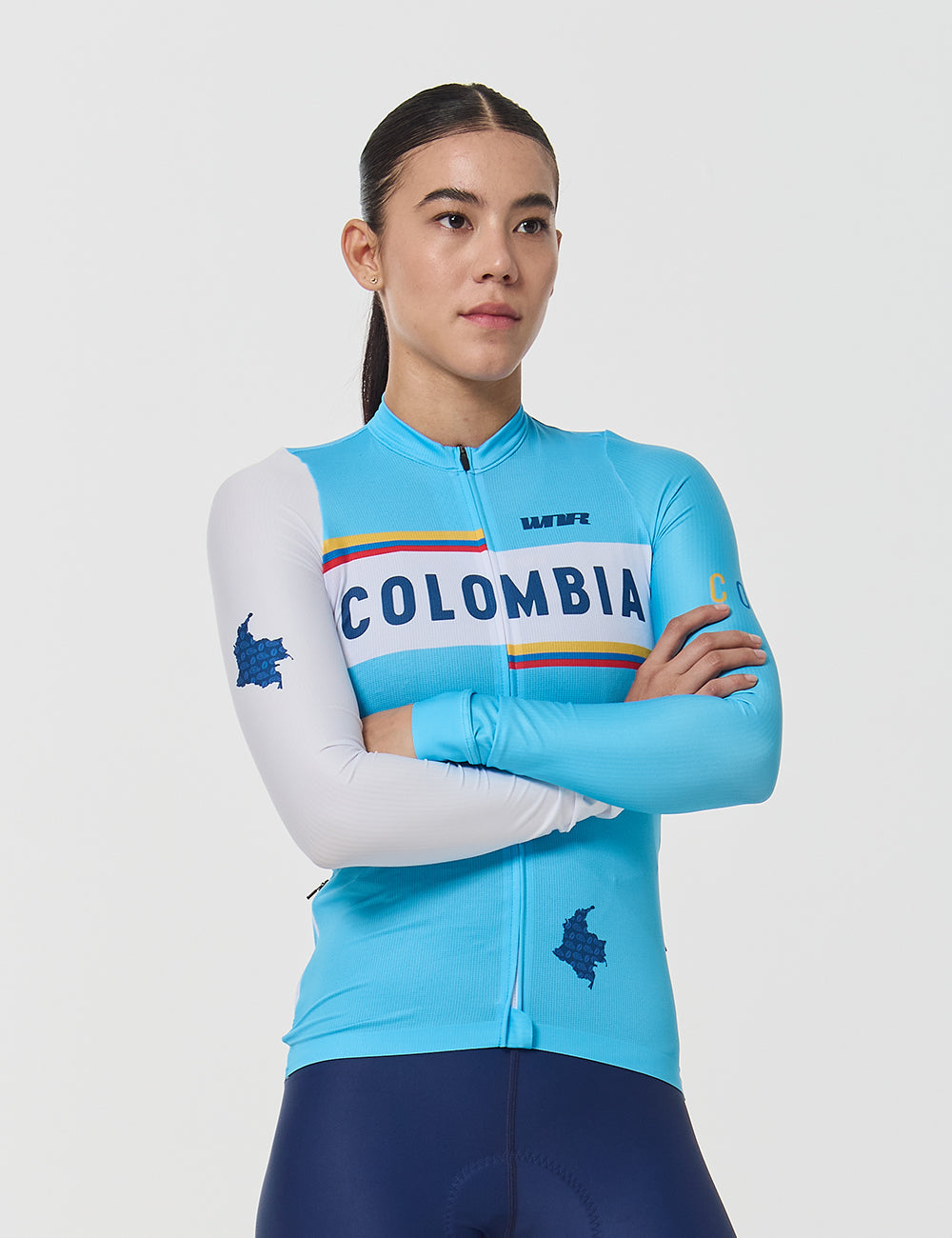 JERSEY MANGA LARGA MUJER - TRICOLOR CELESTE