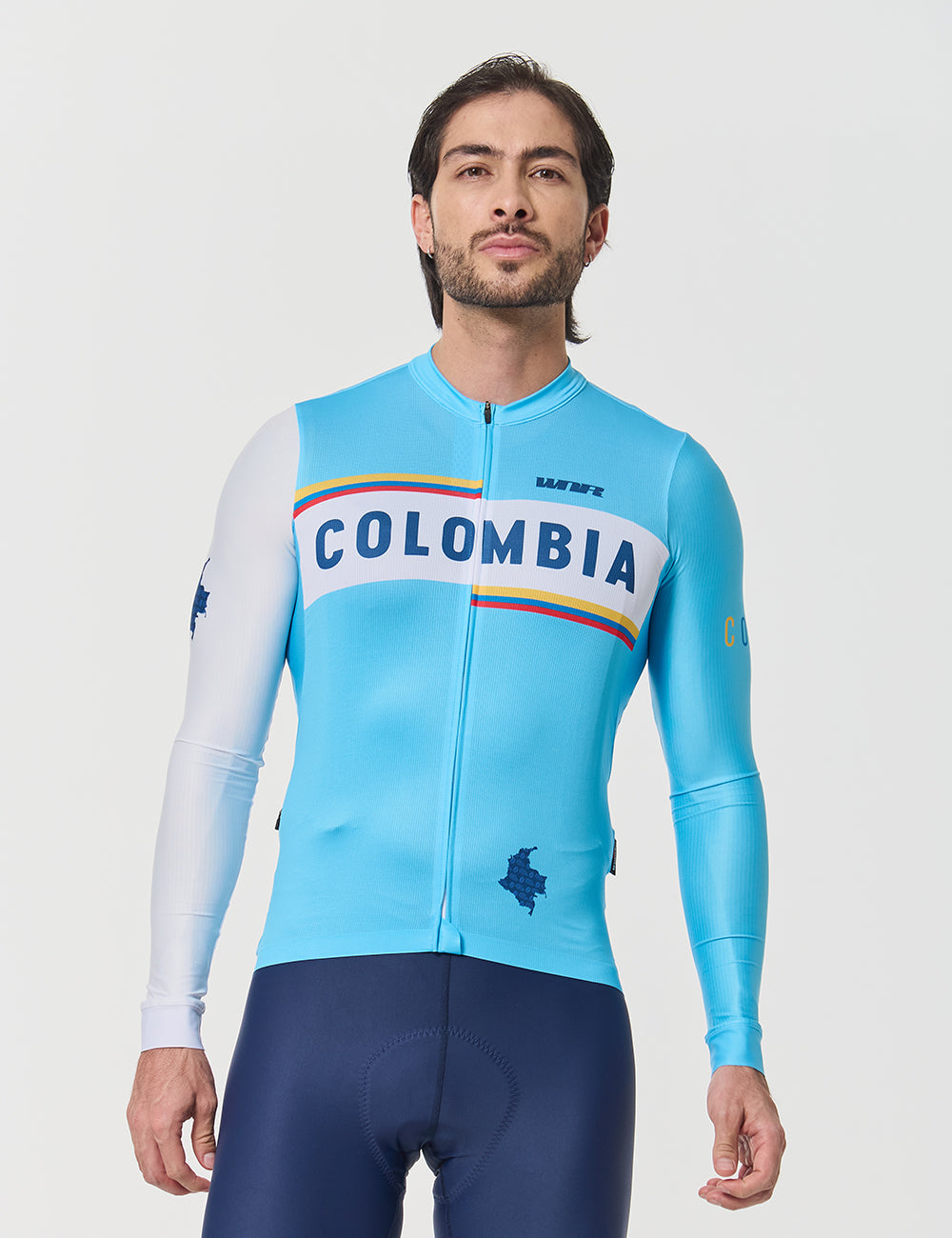 JERSEY MANGA LARGA HOMBRE - TRICOLOR CELESTE