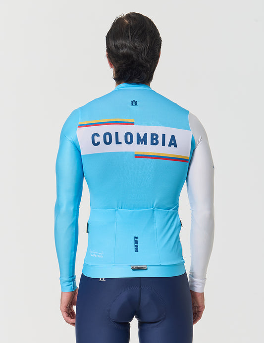Jersey Manga Larga Hombre - Tricolor Celeste
