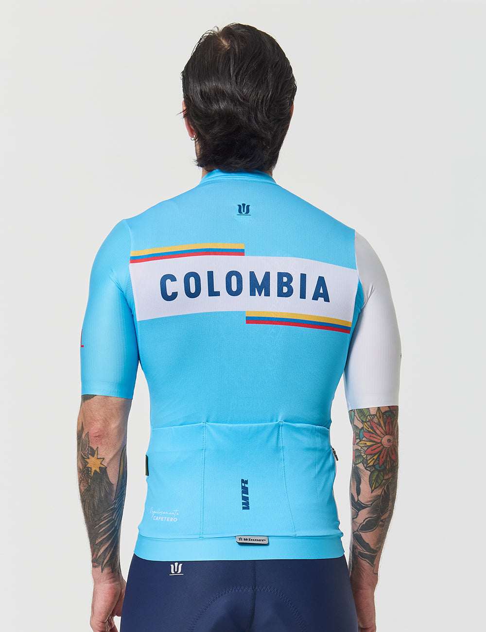 Jersey Manga Corta Hombre - Tricolor Celeste
