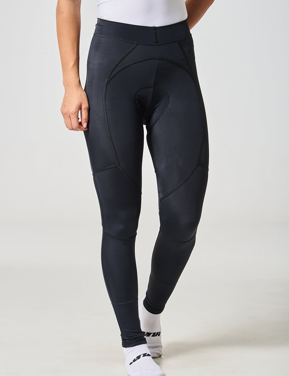 PANTALÓN LARGO DE CICLISMO SIN TIRANTAS MUJER - NEGRO