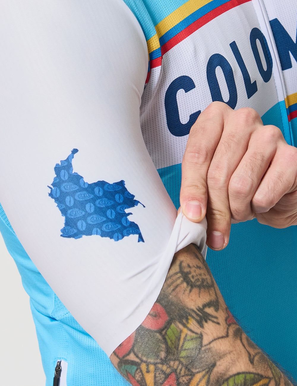 Jersey Manga Corta Hombre - Tricolor Celeste