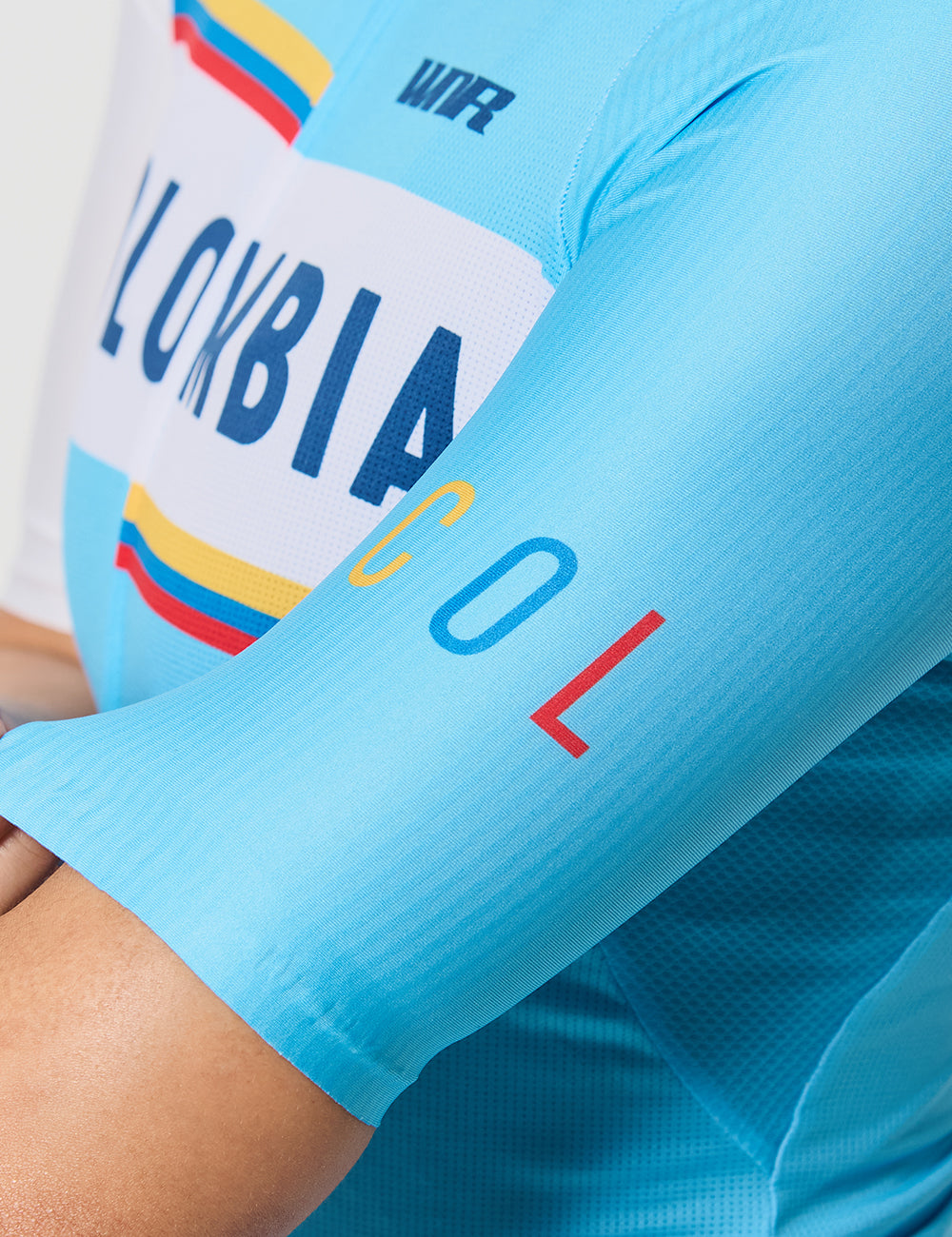 Jersey Manga Corta Mujer - Tricolor Celeste