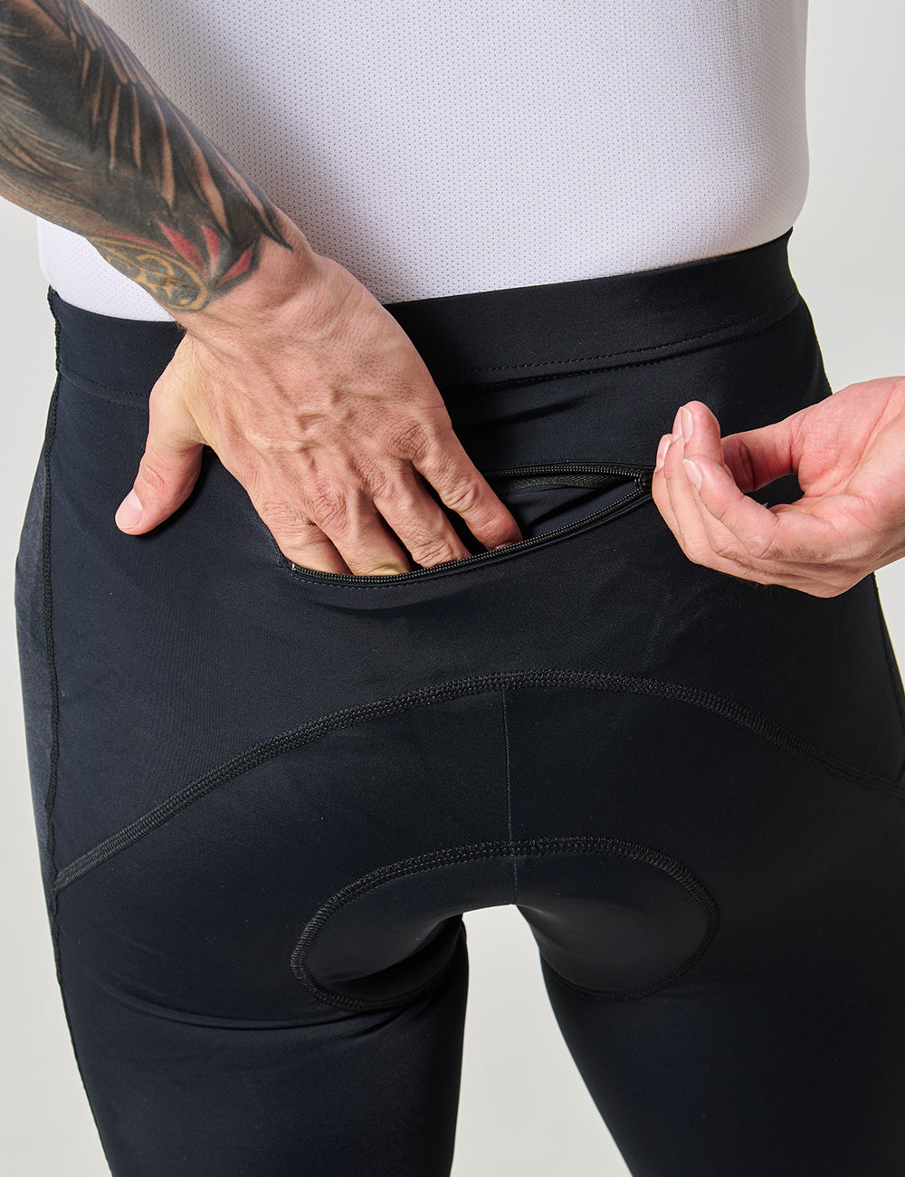 PANTALÓN LARGO DE CICLISMO SIN TIRANTAS HOMBRE - NEGRO