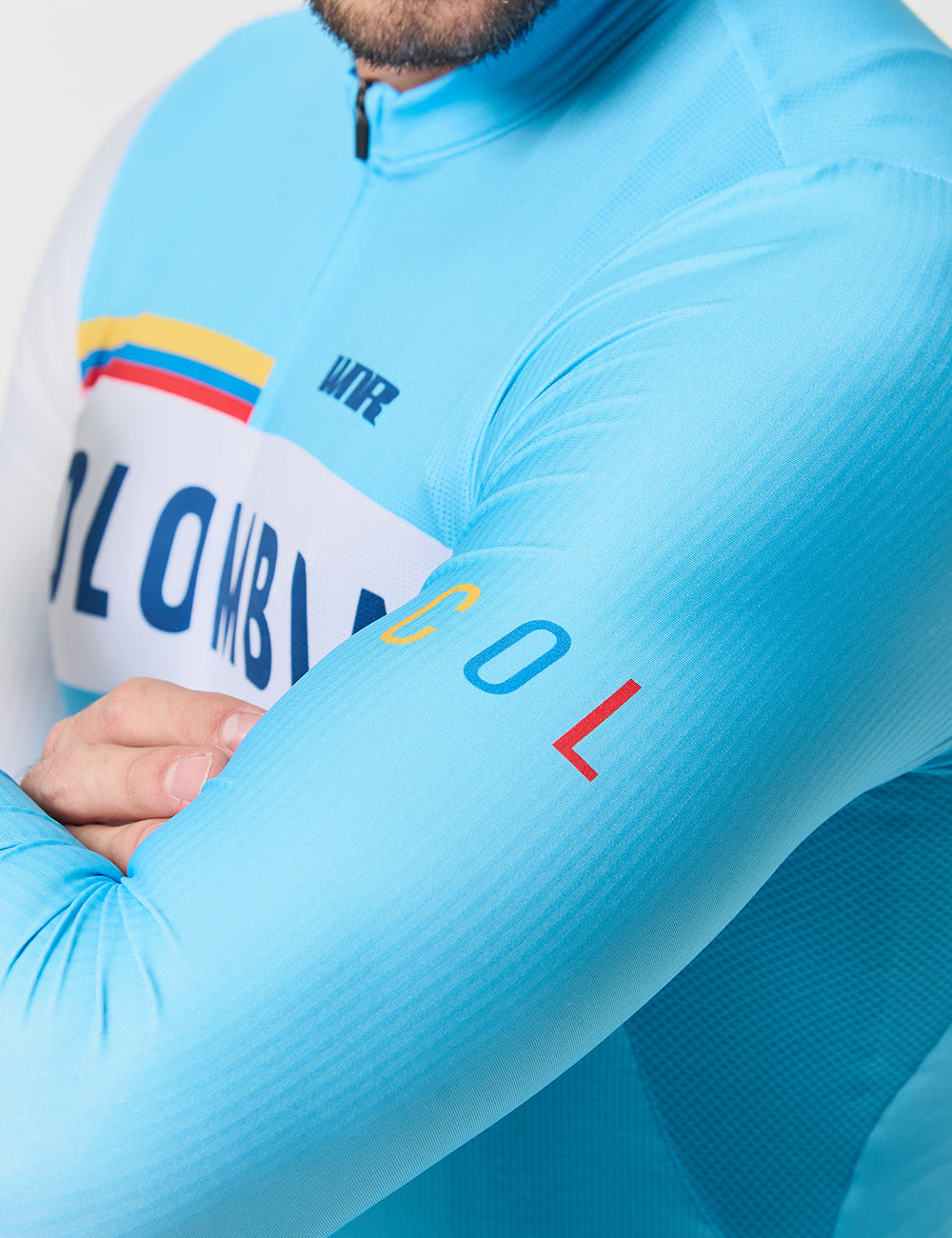 JERSEY MANGA LARGA HOMBRE - TRICOLOR CELESTE