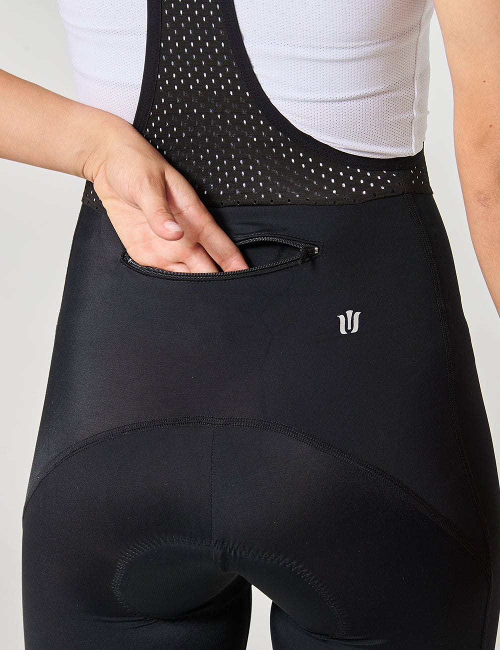 PANTALÓN LARGO DE CICLISMO CON TIRANTAS MUJER - NEGRO