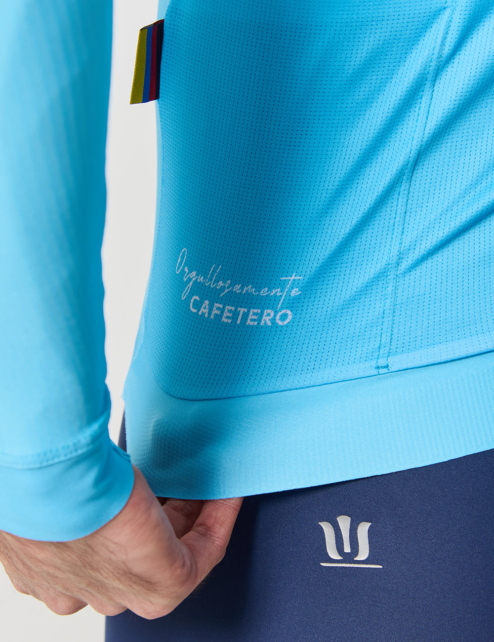 JERSEY MANGA LARGA HOMBRE - TRICOLOR CELESTE