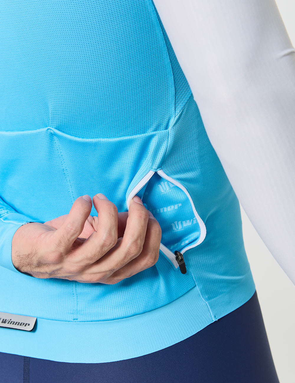 JERSEY MANGA LARGA HOMBRE - TRICOLOR CELESTE