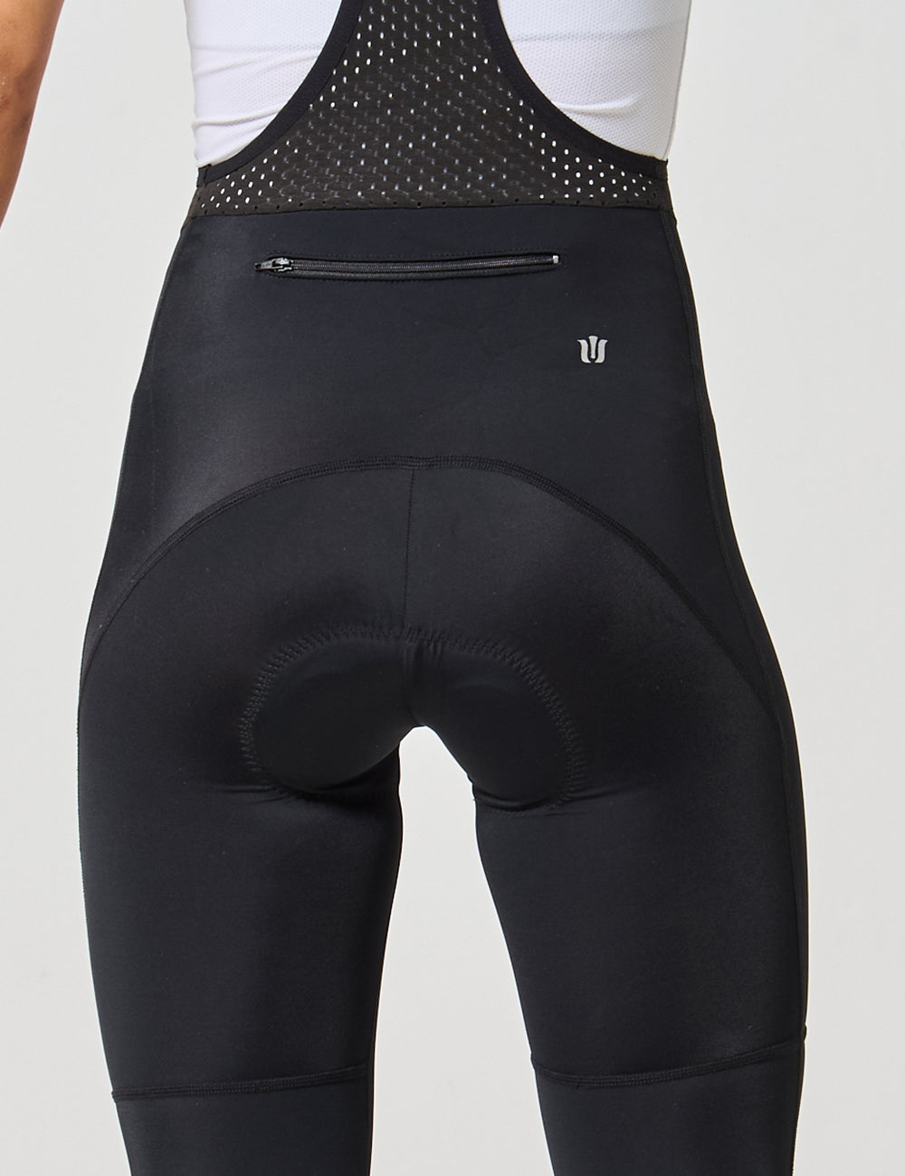 PANTALÓN LARGO DE CICLISMO CON TIRANTAS MUJER - NEGRO