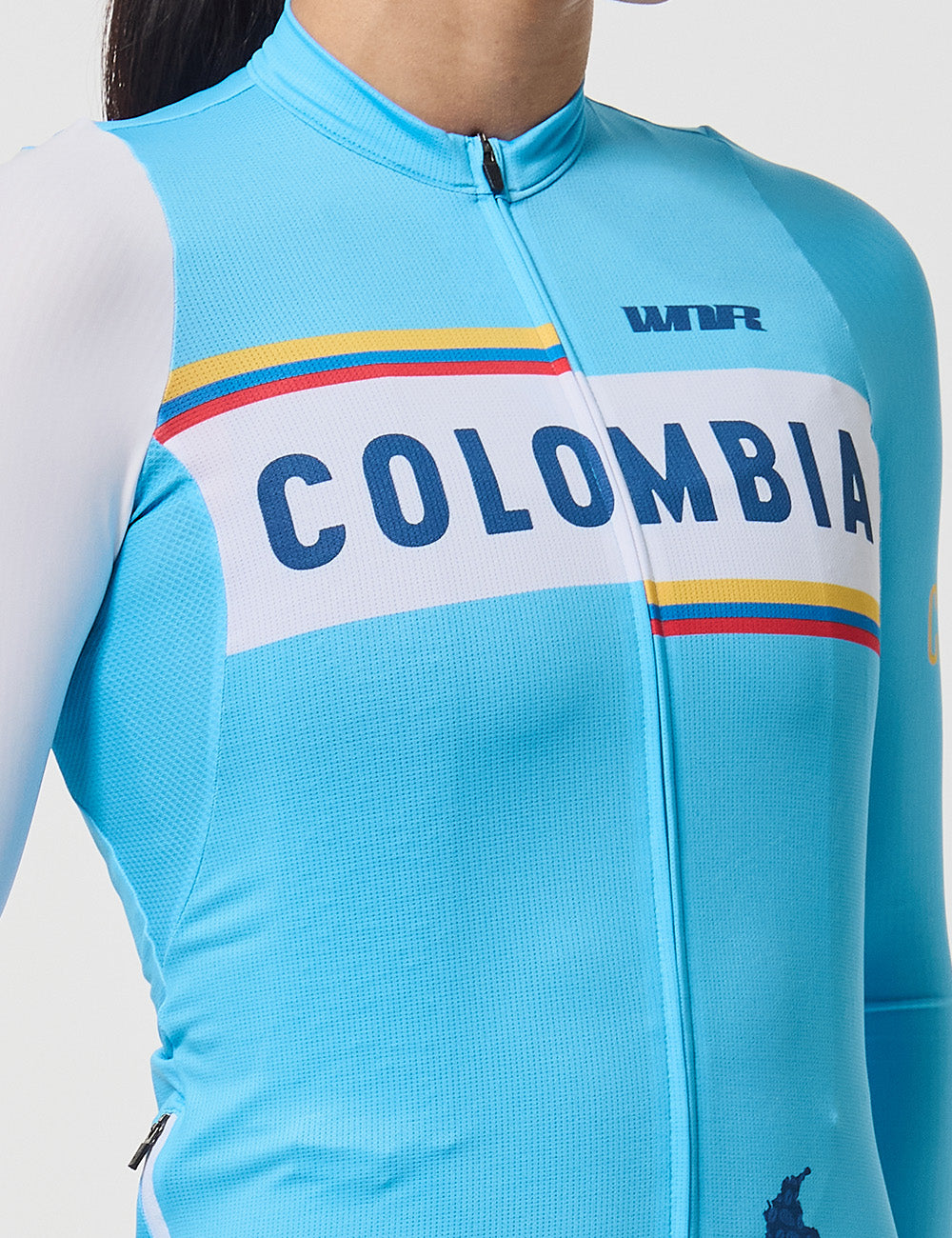 Jersey Manga Larga Mujer - Tricolor Celeste