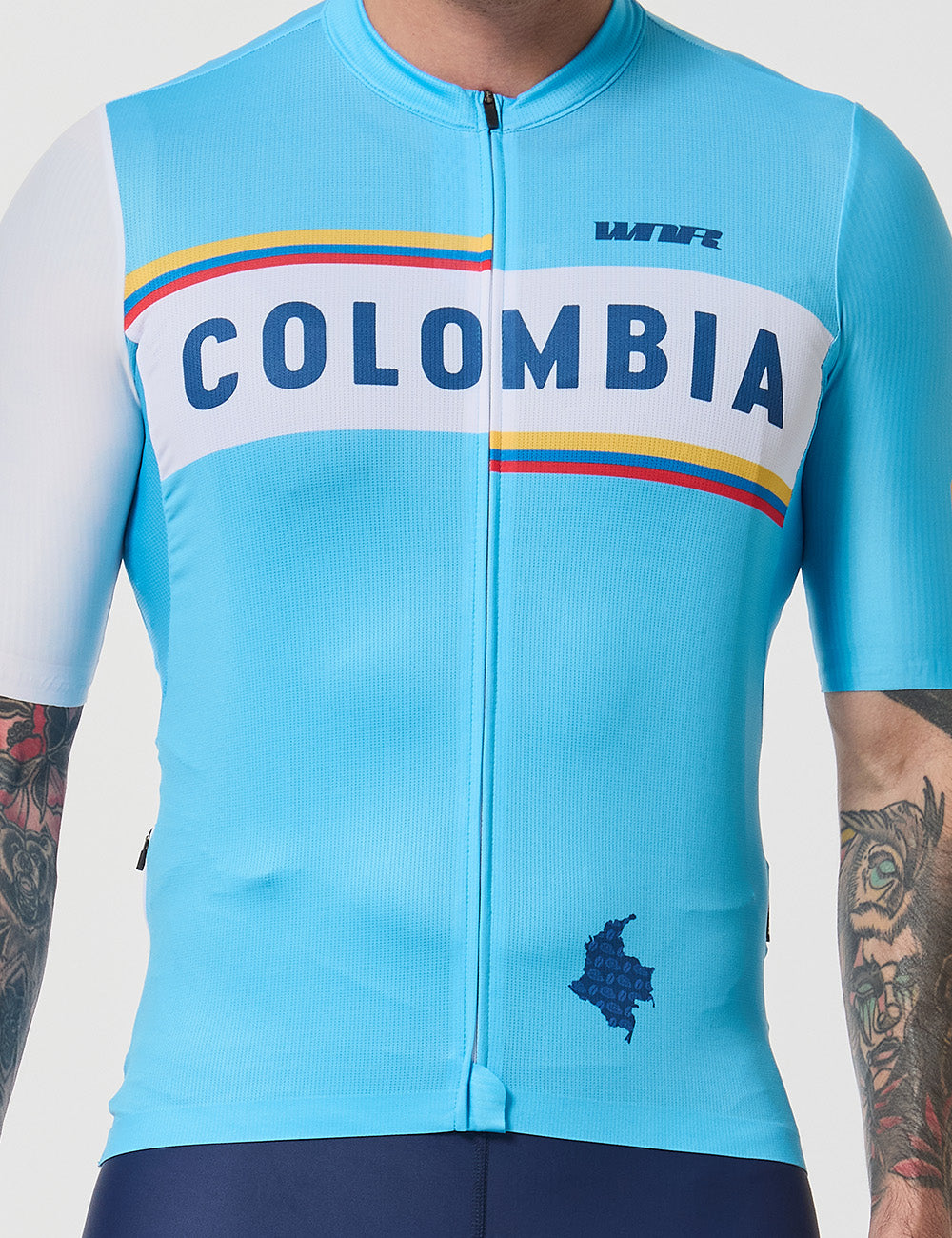 Jersey Manga Corta Hombre - Tricolor Celeste