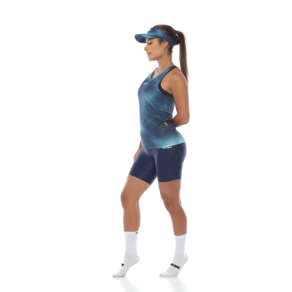 Camiseta Running Manga Sisa Mujer - Aqua