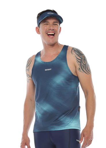 CAMISETA RUNNING MANGA SISA HOMBRE - AQUA