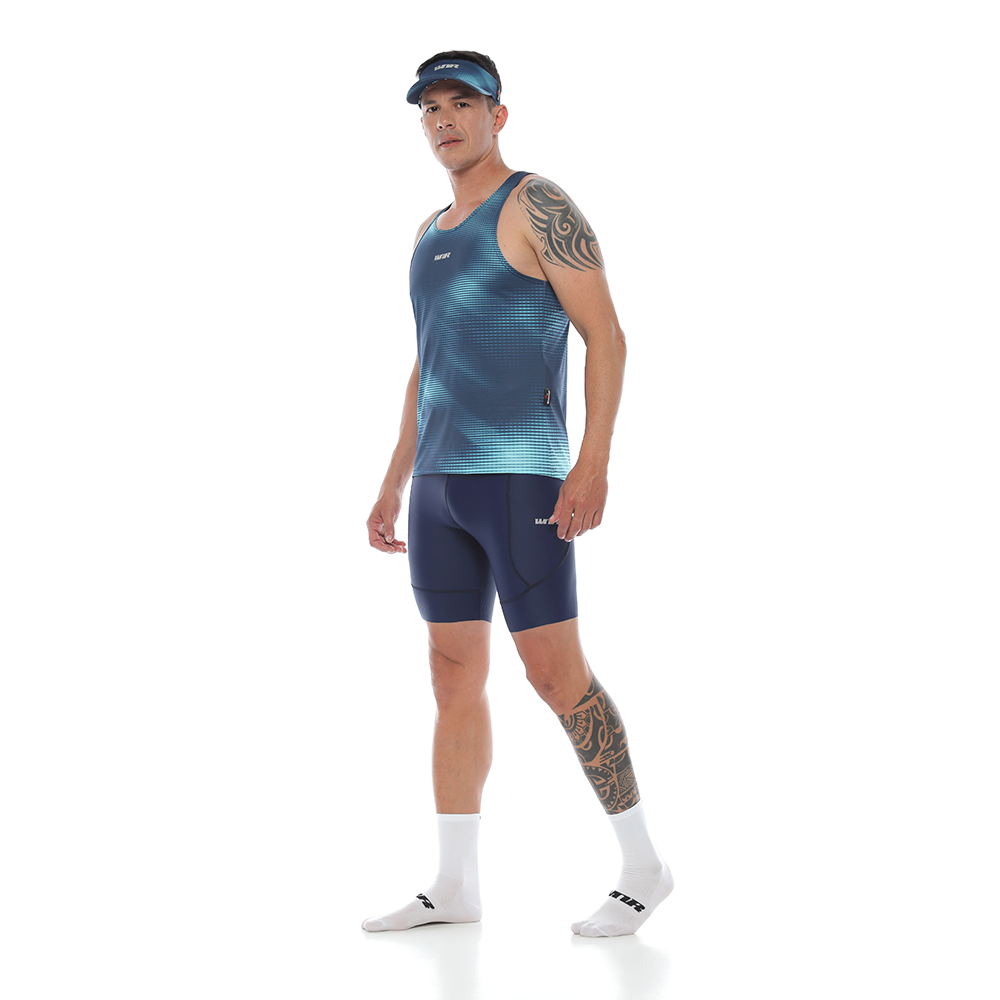 CAMISETA RUNNING MANGA SISA HOMBRE - AQUA