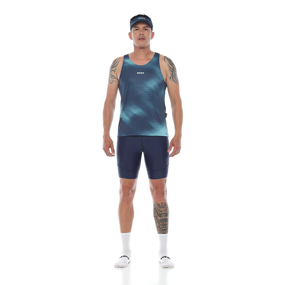 CAMISETA RUNNING MANGA SISA HOMBRE - AQUA