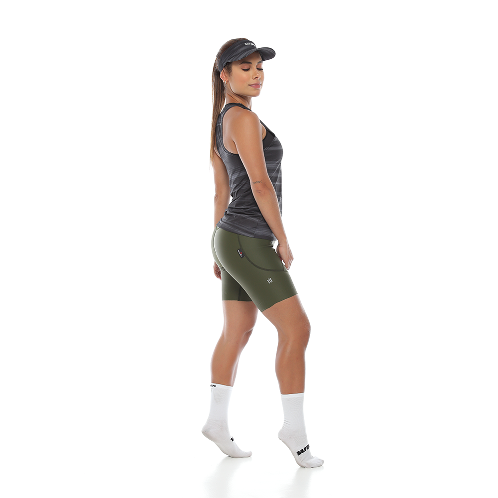 CAMISETA RUNNING MANGA SISA MUJER - CARBÓN